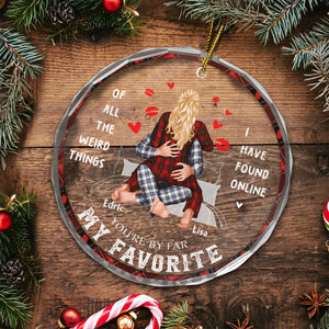 On Bed Couple You Are My Favorite By Far - Gift for Couples, Wedding - Personalized Glass Ornament - CL28