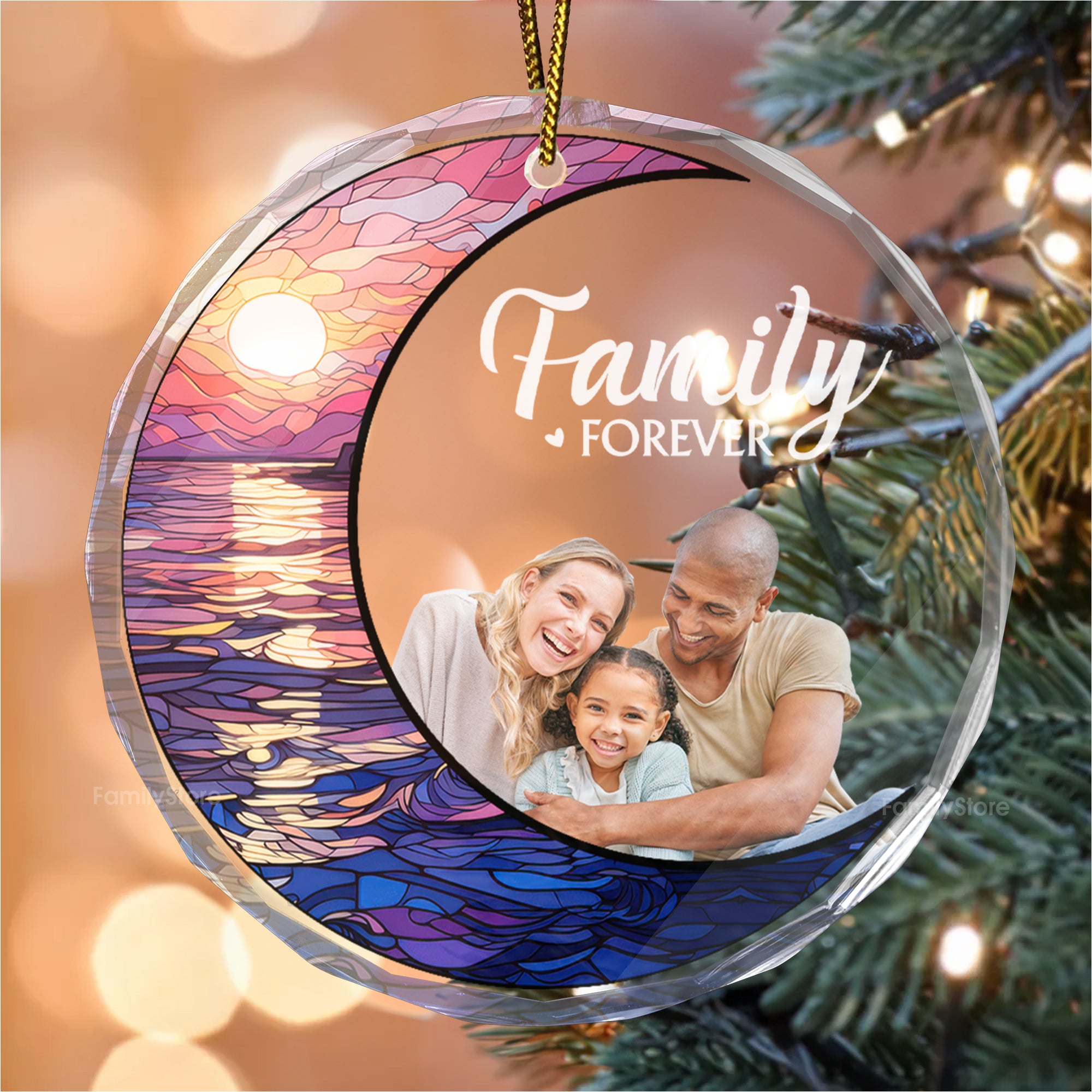 We Are A Family Forever- Gift For Family Persionalized Glass Ornament NA94