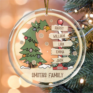 Family Is Where Life Begins And Love Never Ends - Gift For Family - Personalized Glass Ornament - NA94