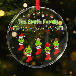 Merry Green Mas We Have Christmas Socks - Gift For Family Members - Personalized Glass Ornament - CL42 NA94