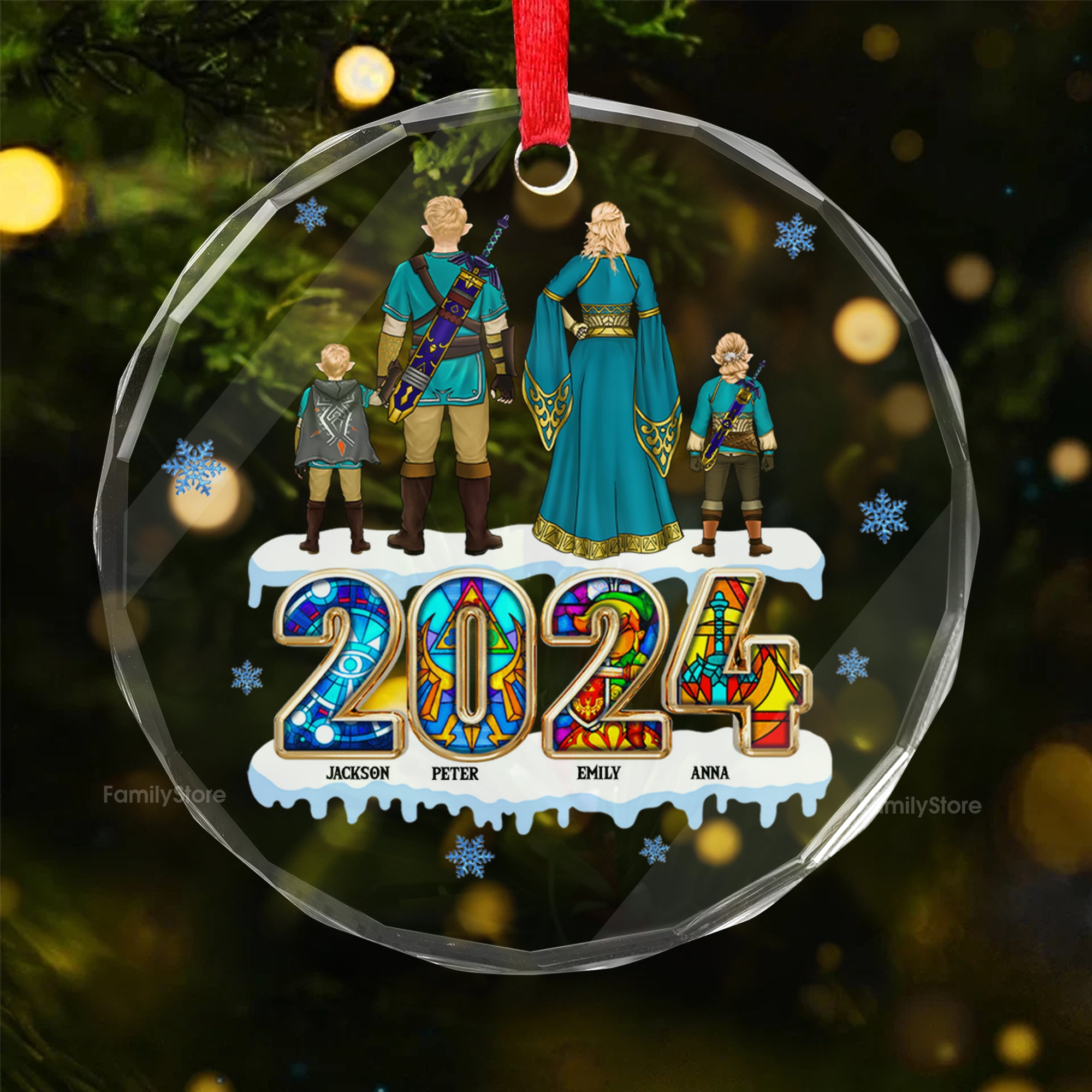 Best Family Best Legend Of Zelda Merry Christmas 2024 - Gift For Family - Personalized Glass Ornament - CL07 NA94