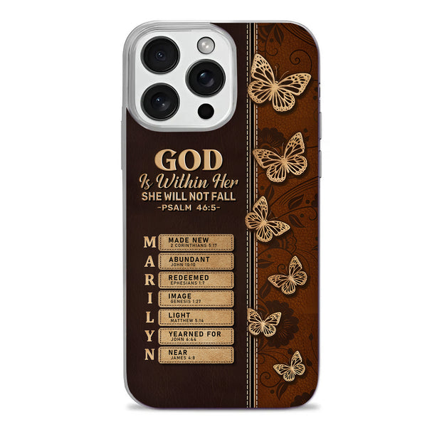 God Is Within Her She Will Not Fall - Personalized Silicone Phone Case