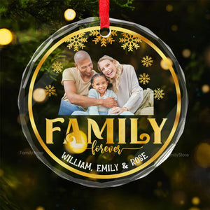 Christmas 2024 We're Family Forever - Gift For Family - Personalized Glass Ornament - NA94