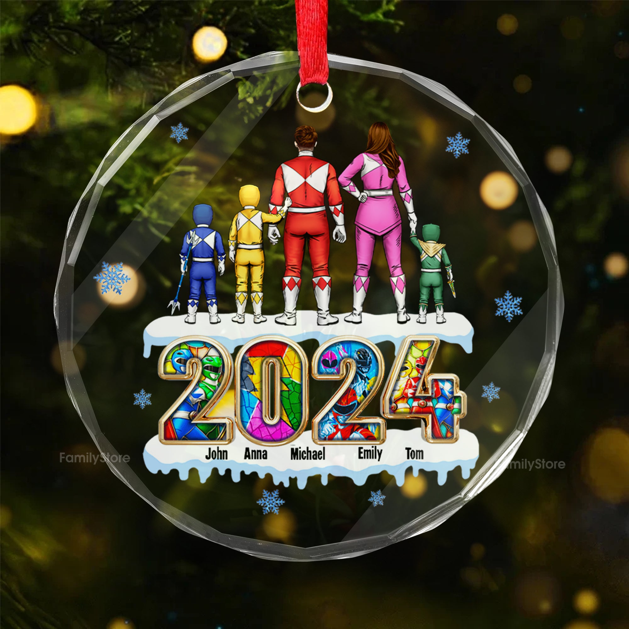 May The Power Protect You Merry Christmas 2024 - Gift For Family - Personalized Glass Ornament - CL21 NA94