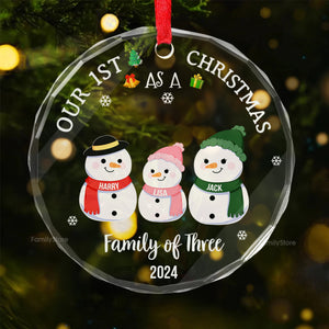 Our First Christmas As A Family - Gift For Family - Personalized Glass Ornament - CL34 NA94