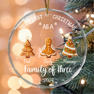 Family Tree Cake - Gift For Family - Personalized Glass Ornament - NA94