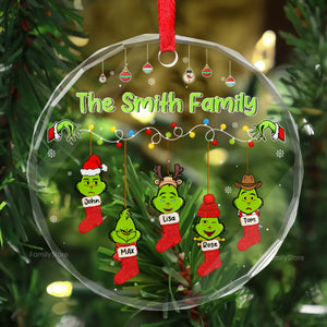 Merry Green Mas We Have Christmas Socks - Gift For Family Members - Personalized Glass Ornament - CL42 NA94