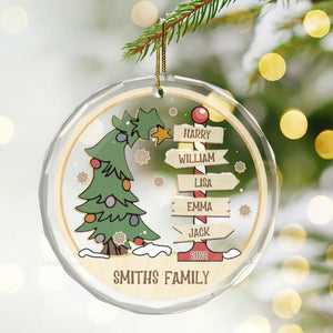 Family Is Where Life Begins And Love Never Ends - Gift For Family - Personalized Glass Ornament - NA94