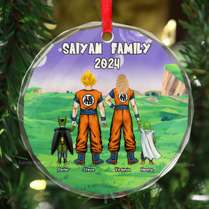 Dragon Ball Saiyan Family 2024 - Personalized Glass Ornament - Gift For Family Members - CL03 NA94