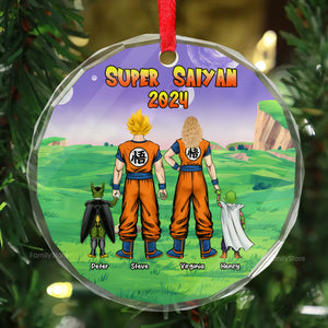 Dragon Ball Saiyan Family 2024 Version 2 - Personalized Glass Ornament - Gift For Family Members - CL03 NA94