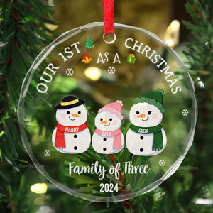 Our First Christmas As A Family - Gift For Family - Personalized Glass Ornament - CL34 NA94