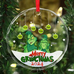 Merry Green Mas We Are Crew - Gift For Family - Personalized Glass Ornament - CL27 NA94