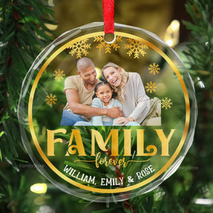 Christmas 2024 We're Family Forever - Gift For Family - Personalized Glass Ornament - NA94