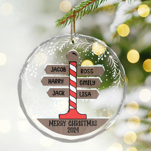 The Joy Of Christmas Is Family - Gift For Family - Personalized Glass Ornament NA94