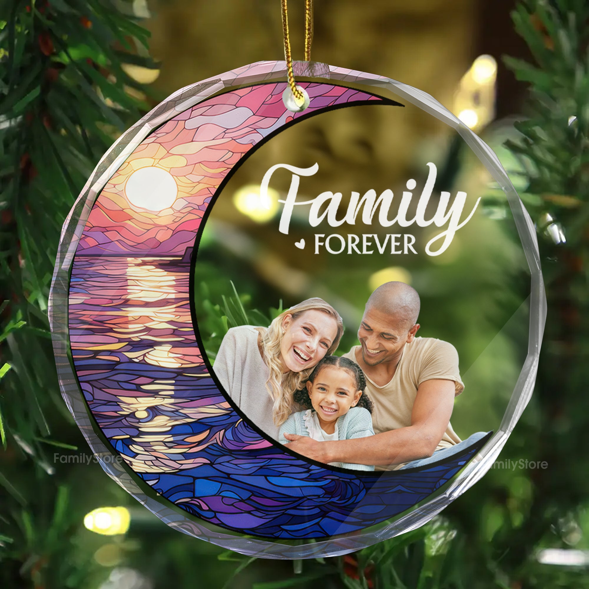 We Are A Family, Forever - Gift For Family - Personalized Glass Ornament NA94