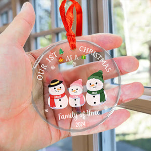 Our First Christmas As A Family - Gift For Family - Personalized Glass Ornament - CL34 NA94