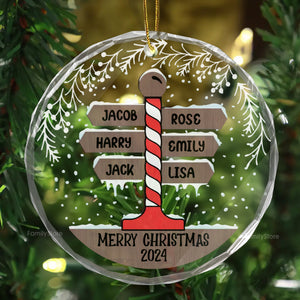 The Joy Of Christmas Is Family - Gift For Family - Personalized Glass Ornament NA94