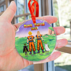 Dragon Ball Saiyan Family 2024 Version 2 - Personalized Glass Ornament - Gift For Family Members - CL03 NA94