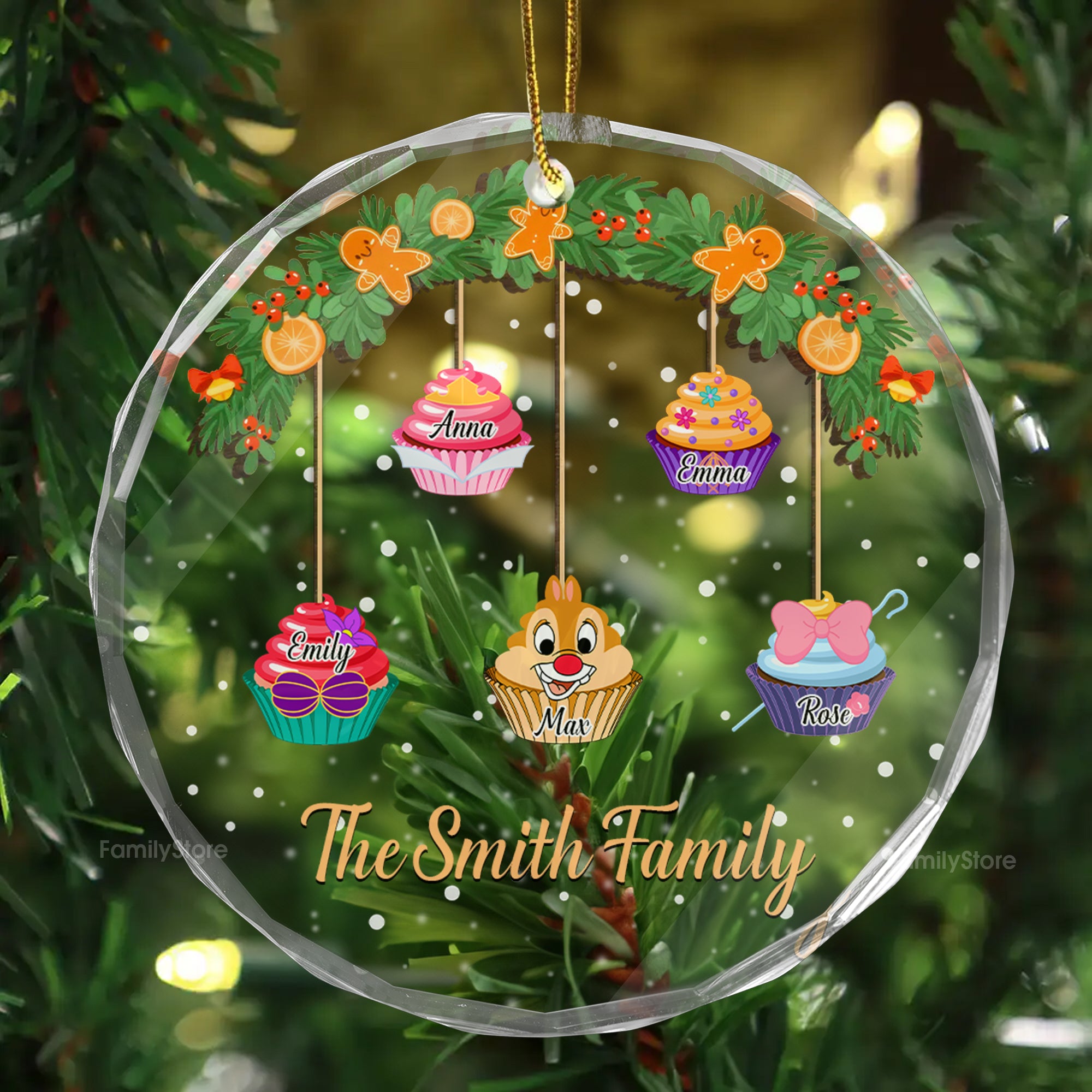 Family Is The Best Part Of Christmas - Gift For Family - Personalized Glass Ornament - CL31 NA94