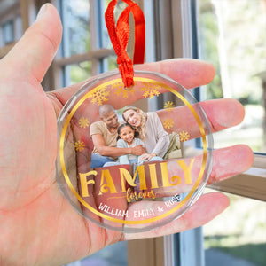 Christmas 2024 We're Family Forever - Gift For Family - Personalized Glass Ornament - NA94