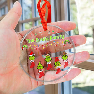 Merry Green Mas We Have Christmas Socks - Gift For Family Members - Personalized Glass Ornament - CL42 NA94