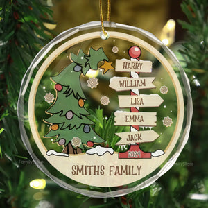 Family Is Where Life Begins And Love Never Ends - Gift For Family - Personalized Glass Ornament - NA94