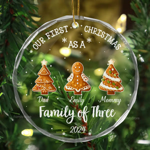 Family Tree Cake - Gift For Family - Personalized Glass Ornament - NA94