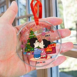 Peanuts Holding Each Other Up - Gift For Couples - Personalized Glass Ornament - CL45 NH96