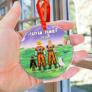 Dragon Ball Saiyan Family 2024 - Personalized Glass Ornament - Gift For Family Members - CL03 NA94