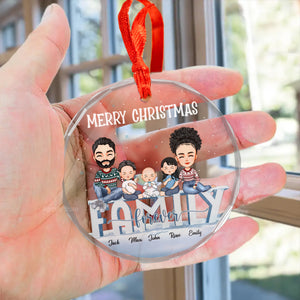 Christmas Is A Time For My Family - Gift For Family - Personalized Glass Ornament - CL33 NA94