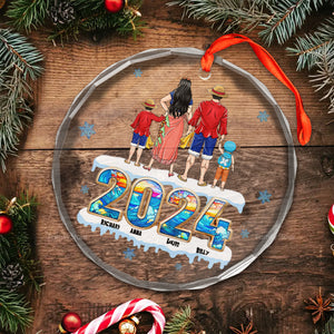 Best Pirate Family One Piece - Personalized Glass Ornament - Gift Christmas For Family Memmber, Gift For Mom, Gift for Dad - CL11 NH96