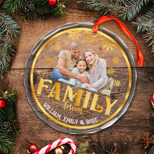 Christmas 2024 We're Family Forever - Gift For Family - Personalized Glass Ornament - NA94