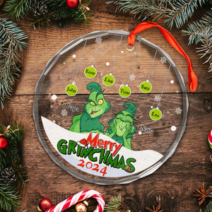 Merry Green Mas We Are Crew - Gift For Family - Personalized Glass Ornament - CL27 NA94