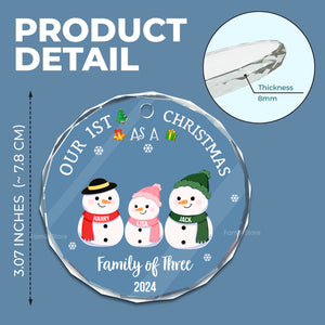 Our First Christmas As A Family - Gift For Family - Personalized Glass Ornament - CL34 NA94