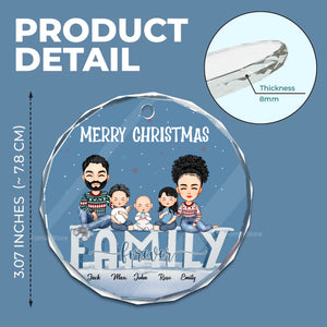 Christmas Is A Time For My Family - Gift For Family - Personalized Glass Ornament - CL33 NA94