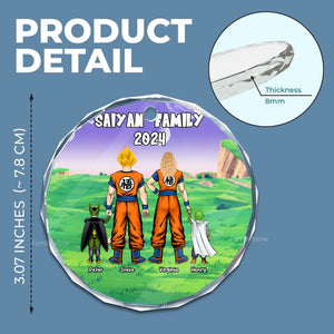 Dragon Ball Saiyan Family 2024 - Personalized Glass Ornament - Gift For Family Members - CL03 NA94