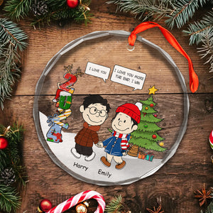 Peanuts I Love You More The End I Win - Gift For Couples - Personalized Glass Ornament - CL43 NH96