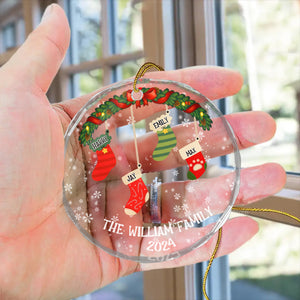 Family Stockings - Gift For Family - Personalized Glass Ornament NA94