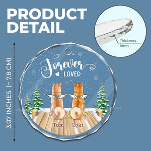 Forever Loved Dog Christmas With Angel Wings - Pet Memorial - Personalized Photo Glass Ornament CLP06 DN100