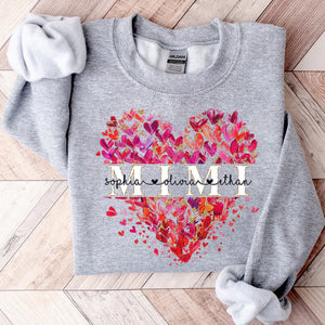 Grandma Heart, Mimi And Kids- Personalized Sweatshirt With Design On Sleeve -  Meaningful Gifts For Grandma, Mom, Wife | Custom Sleeve NH96