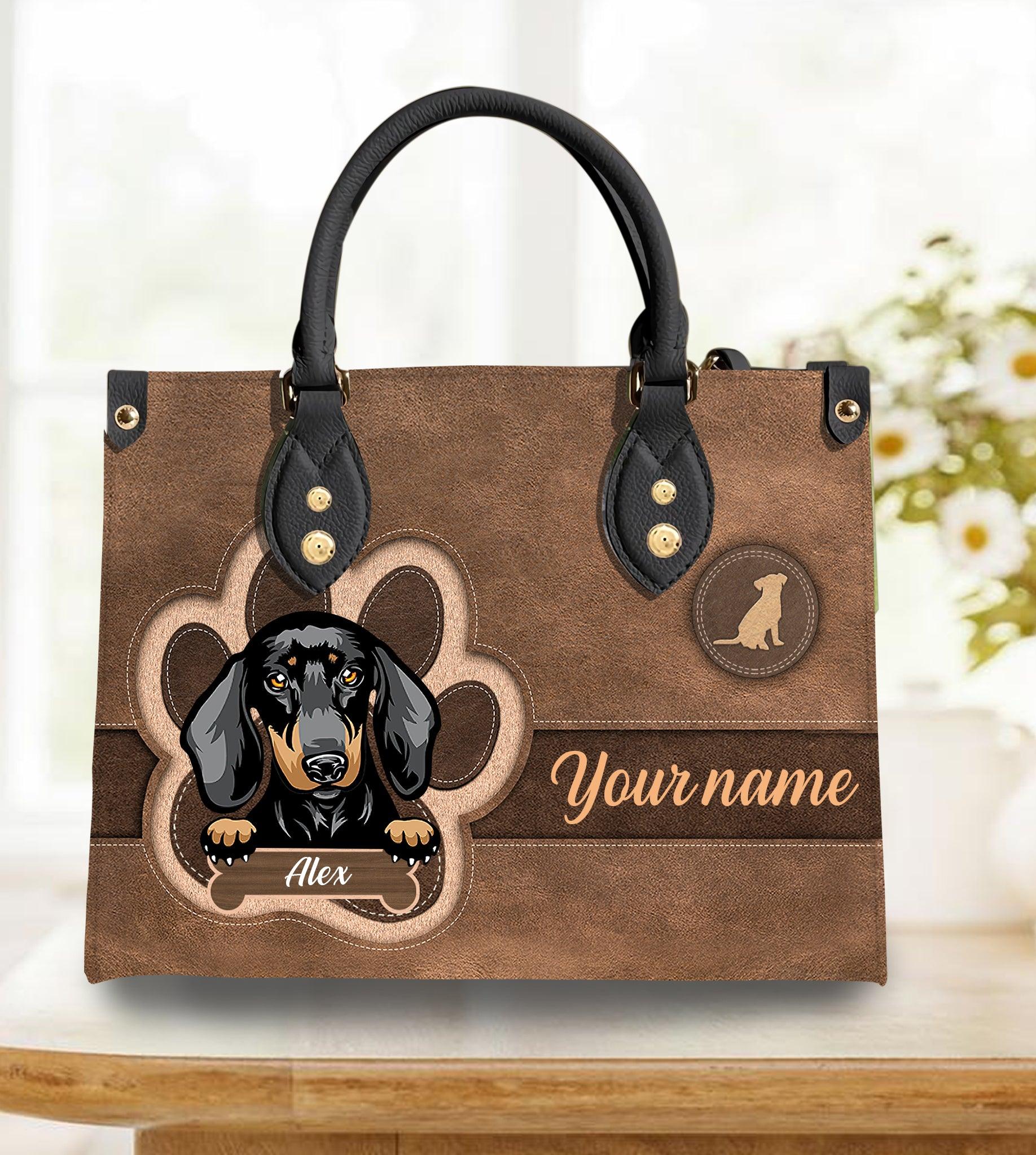 Pawsitively Loved - Personalized Leather Handbag - Gift for Dog Lovers, Dog Dad, Dog Mom | CLP13 NH96