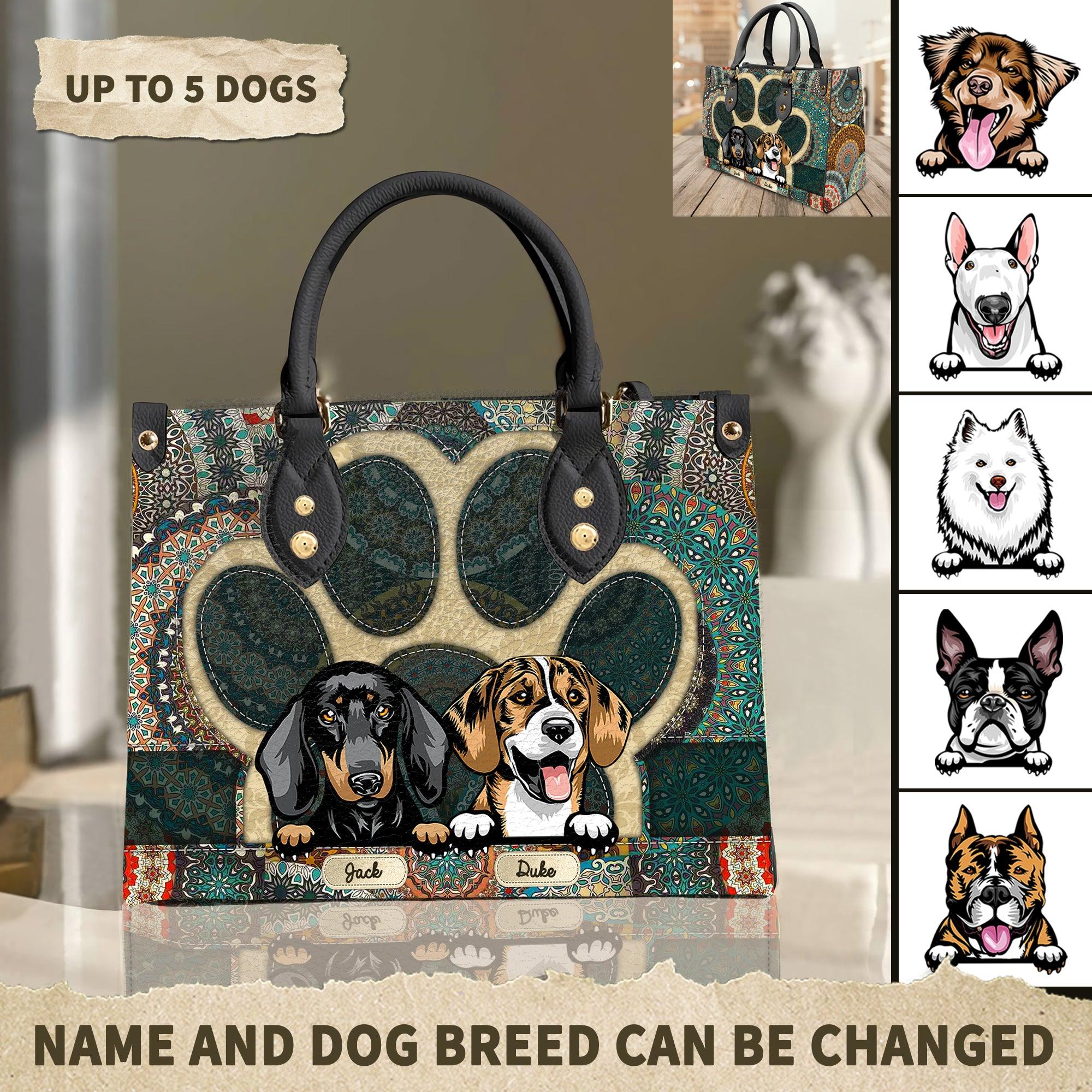 Pawsitively In Love - Personalized Leather Handbag - Gift for Dog Lovers, Dog Dad, Dog Mom | CLP13 NH96