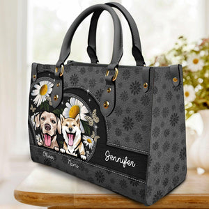 Daisy With Butterfly - Personalized Leather Handbag - Gift for Dog Lovers, Dog Dad, Dog Mom | CLP13 NH96