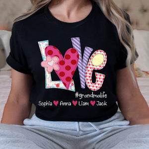 Love Grandmalife Valentine Bow - Personalized Sweatshirt With Design On Sleeve - Gift For Grandma, Mom, Wife | Custom Sleeve NH96