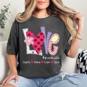 Love Grandmalife Valentine Bow - Personalized Sweatshirt With Design On Sleeve - Gift For Grandma, Mom, Wife | Custom Sleeve NH96