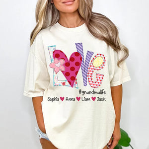 Love Grandmalife Valentine Bow - Personalized Sweatshirt With Design On Sleeve - Gift For Grandma, Mom, Wife | Custom Sleeve NH96