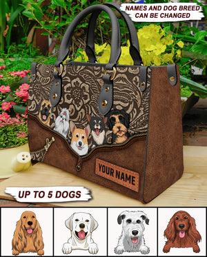 Life Would Be Ruff Without You - Personalized Leather Handbag - Gift for Pet Owners, Dog Lovers, Dog Dad, Dog Mom | CLP14 NH96