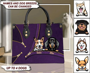 Fur Is Where You Find Unconditional Loyalty Purple - Personalized Leather Handbag - Gift for Dog Lovers, Dog Dad, Dog Mom | CLP13 NH96