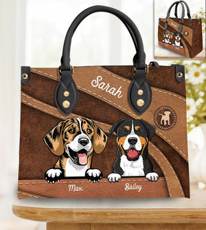 Dog Mom For Life - Personalized Leather Handbag - Gift for Dog Lovers, Dog Dad, Dog Mom | CLP13 NH96