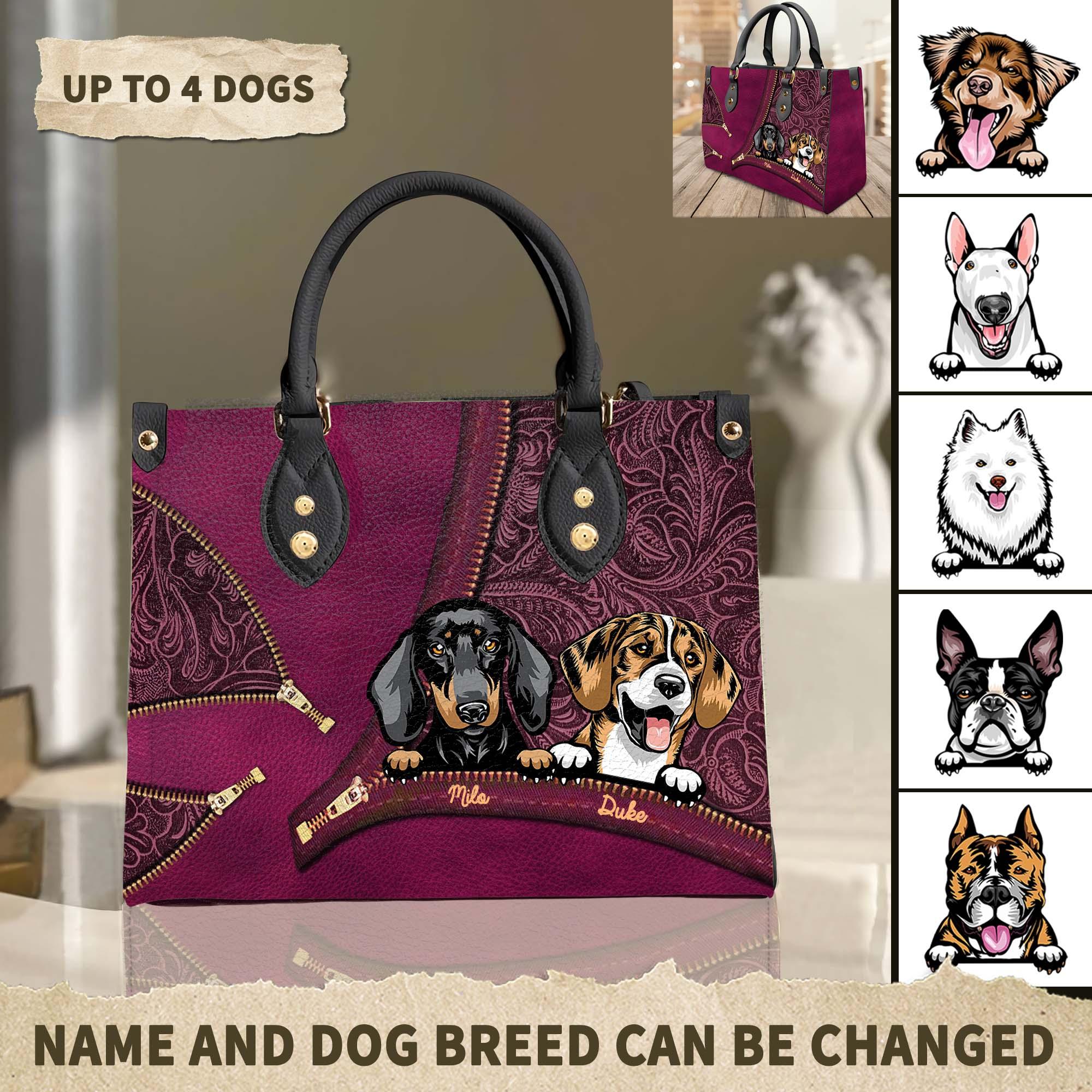 All I Need Is Love And These Dogs - Personalized Leather Handbag - Gift for Dog Lovers, Dog Dad, Dog Mom | CLP13 NH96